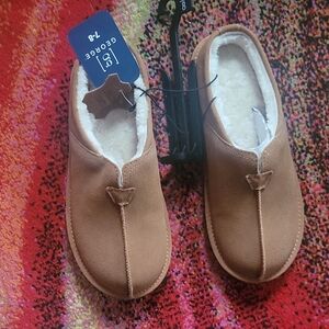 George Womens Tan Slippers